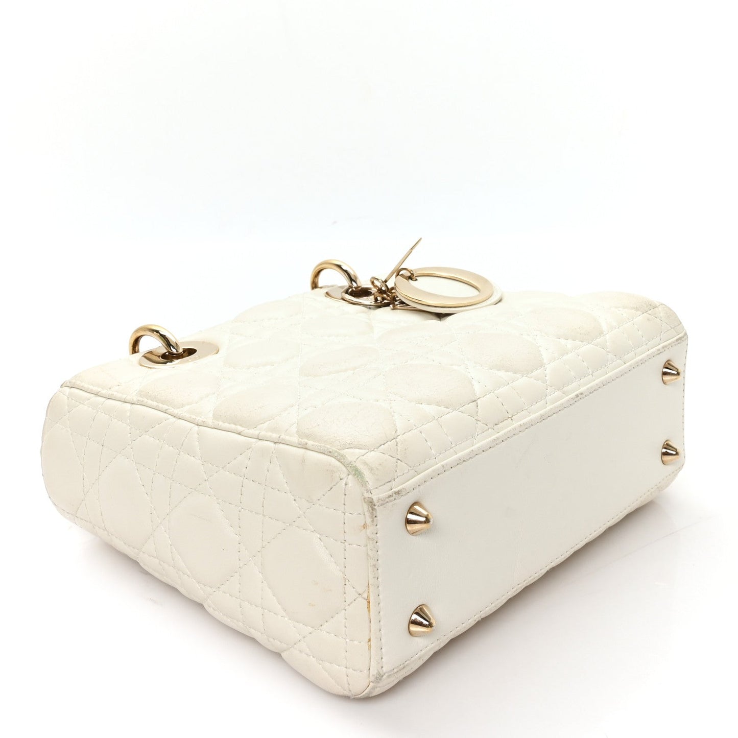 Lambskin Cannage Small My ABCDior Lady Dior White