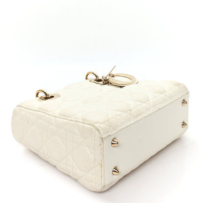 Lambskin Cannage Small My ABCDior Lady Dior White