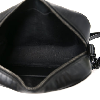 Calfskin Matelasse Monochrome Small GG Marmont Chain Shoulder Bag Black