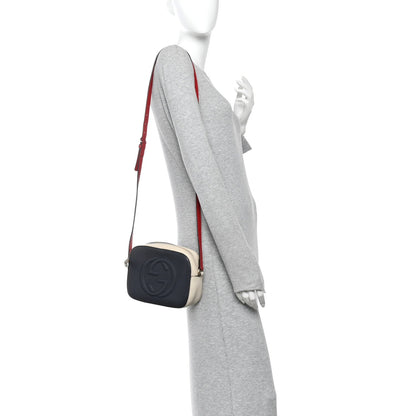 Dollar Calfskin Small Soho Disco Bag Blue Hibiscus Red Mystic White