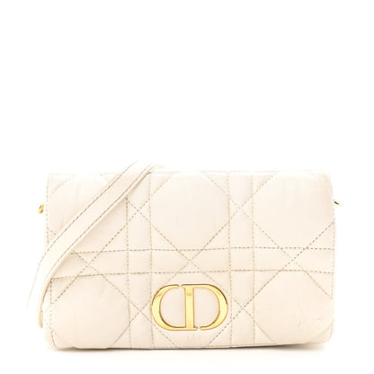 Calfskin Macrocannage Mini Caro Bag White
