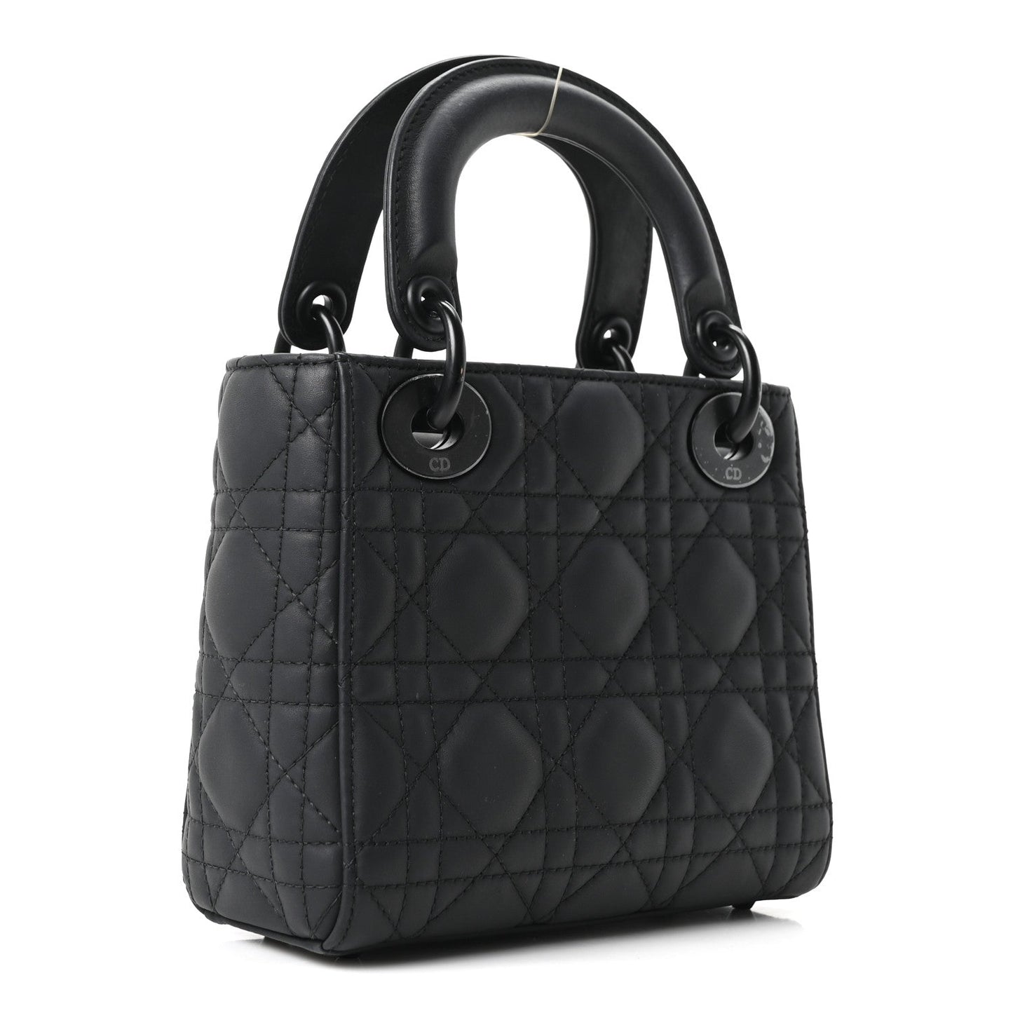 Ultra Matte Calfskin Cannage Mini Lady Dior Black