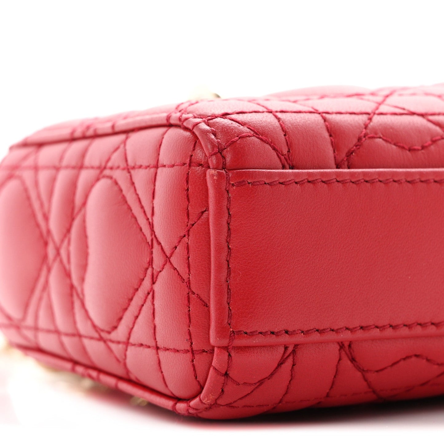 Lambskin Cannage Dioramour Micro Lady D-Joy Red
