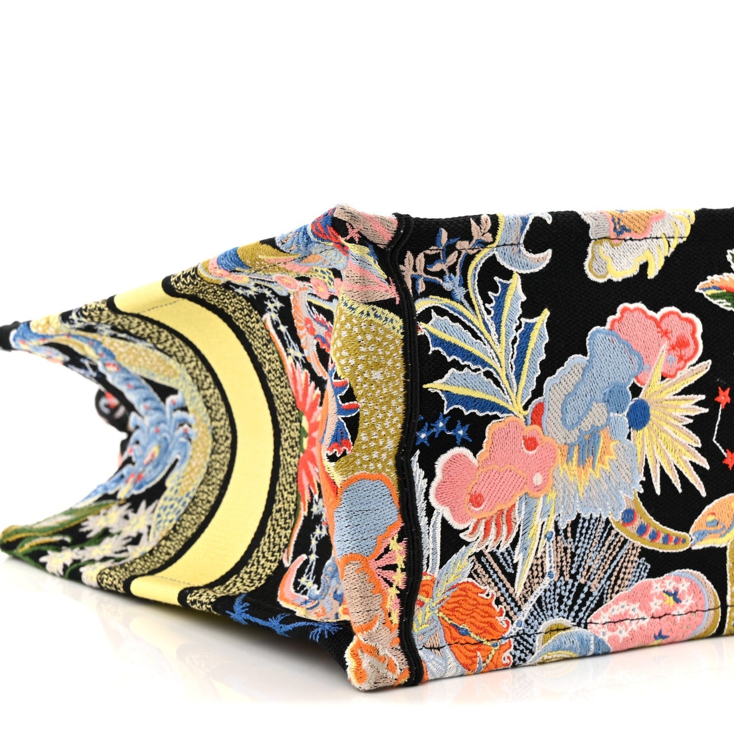 Canvas Zodiac Fantastico Embroidered Medium Book Tote Black Multicolor