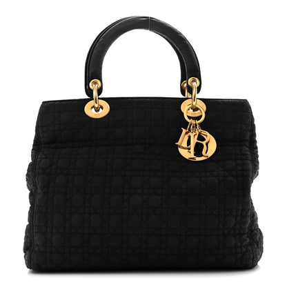 Nylon Cannage Large Lady Dior Black