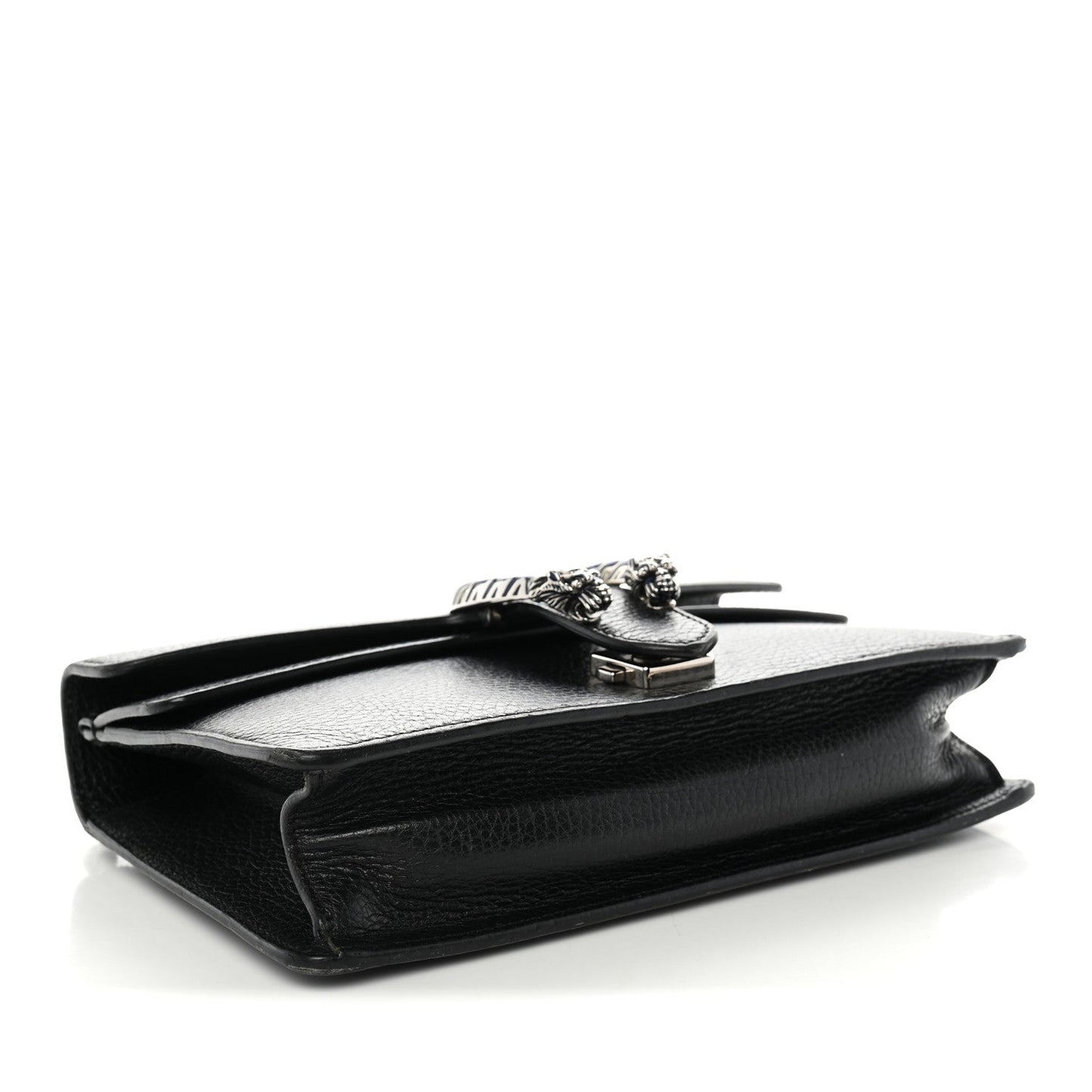 Dollar Calfskin Enamel Small Dionysus Shoulder Bag Black Electric Blue
