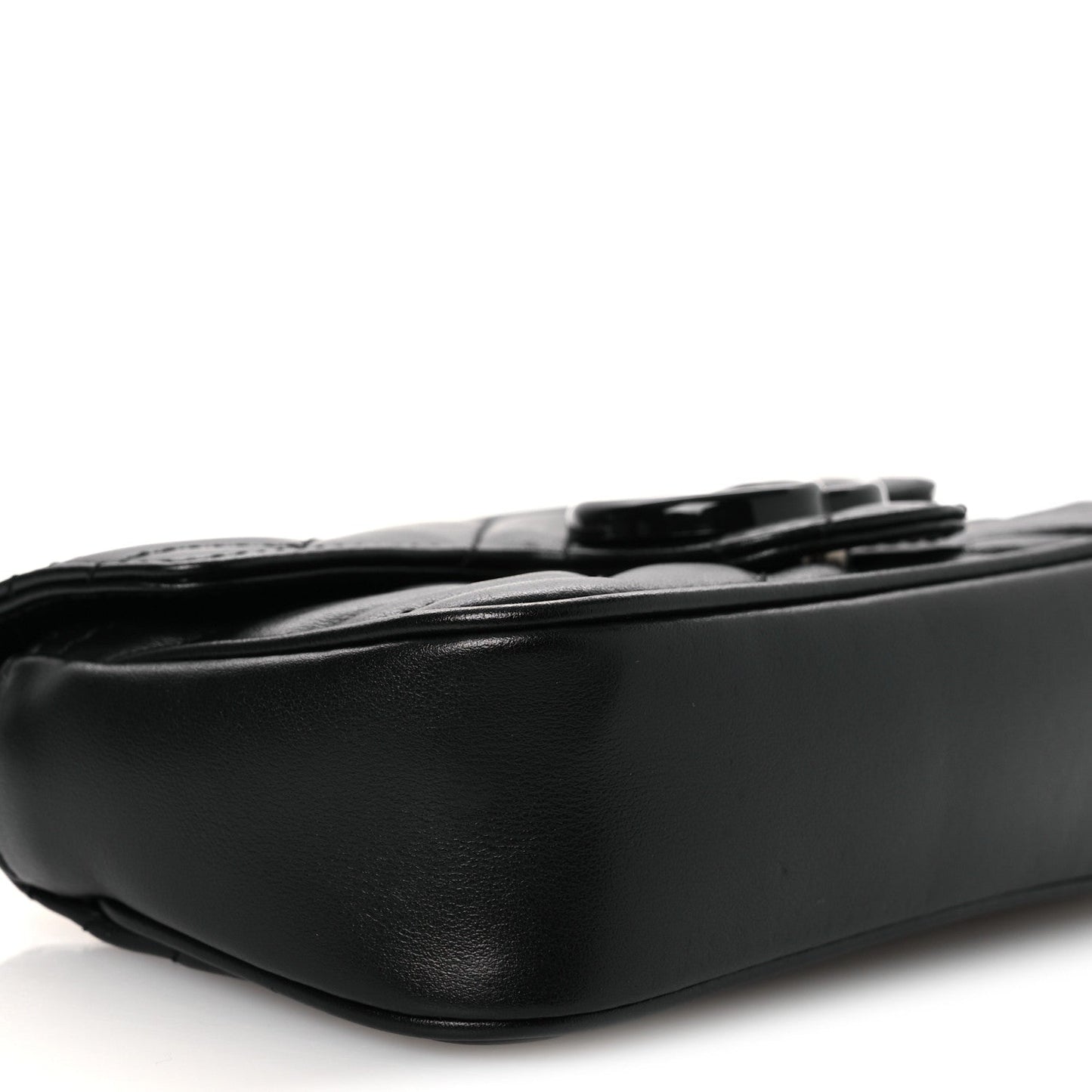 Calfskin Matelasse Monochrome GG Marmont Chain Belt Bag Black