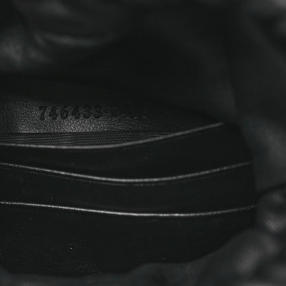 Calfskin Matelasse Front Pocket Mini GG Marmont Bucket Bag Black