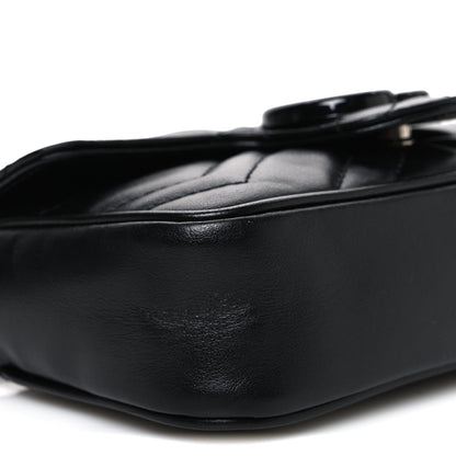 Calfskin Matelasse Monochrome GG Marmont Chain Belt Bag Black