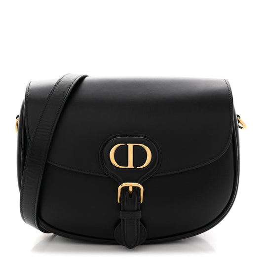 Box Calfskin Medium Bobby Flap Black