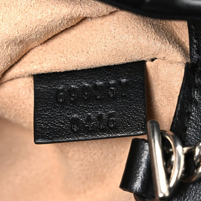 Calfskin Matelasse Monochrome GG Marmont Chain Belt Bag Black