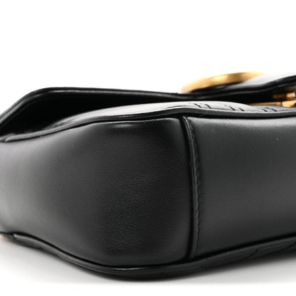 Calfskin Matelasse Mini GG Marmont Shoulder Bag Black