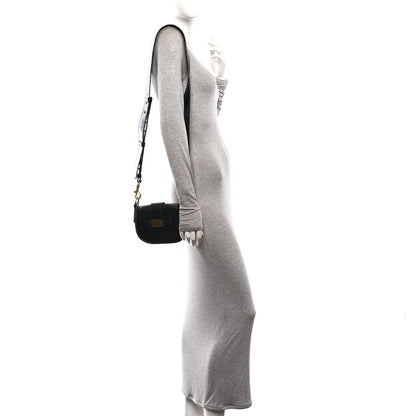 Calfskin Mini D Fence Saddle Bag Black