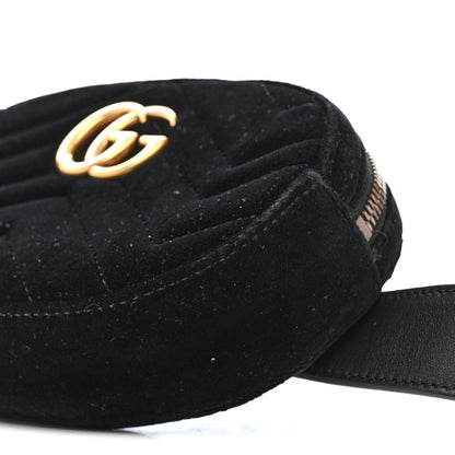 Velvet Matelasse GG Marmont Belt Bag 75 30 Black
