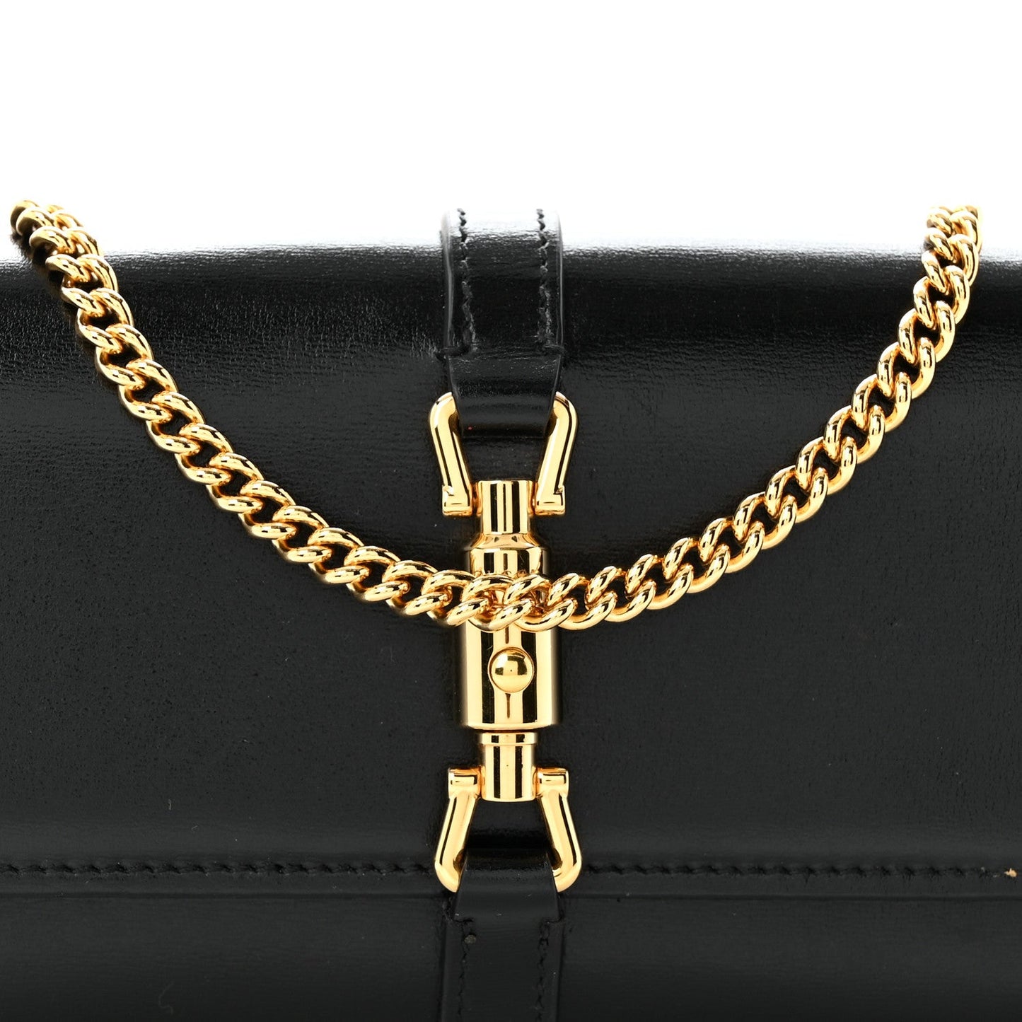 Calfskin Jackie 1961 Chain Wallet Black Black