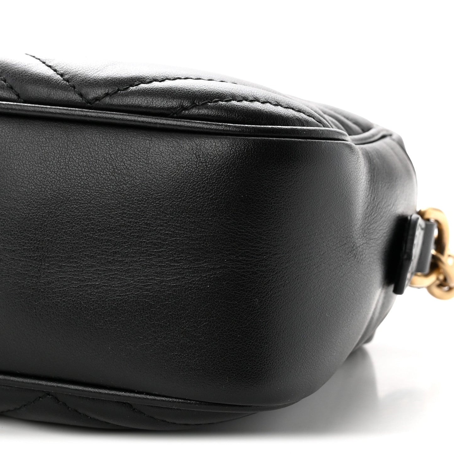Calfskin Matelasse Small GG Marmont Chain Shoulder Bag Black Black