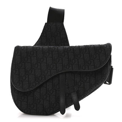 Oblique Mens Saddle Bag Black Blue