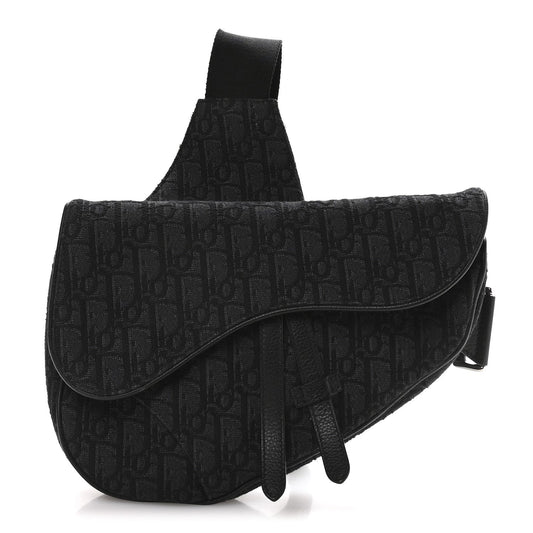 Oblique Mens Saddle Bag Black Blue