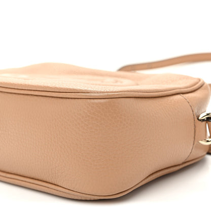 Pebbled Calfskin Small Soho Disco Bag Rose Beige