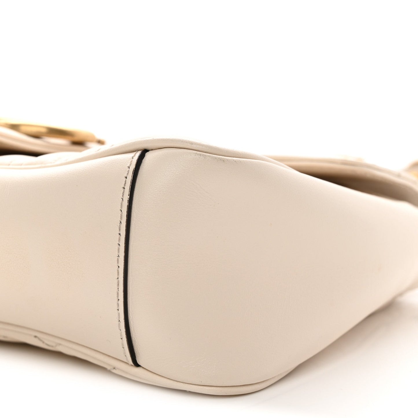 Calfskin Matelasse Small GG Marmont Shoulder Bag White