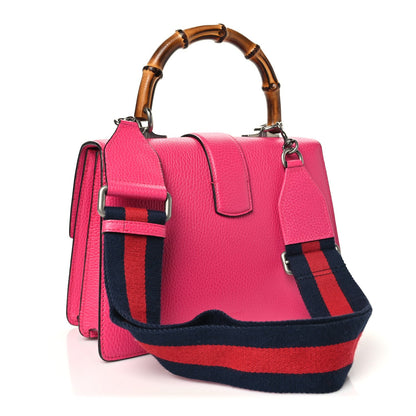 Dollar Calfskin Crystal Web Medium Dionysus Bamboo Top Handle Bag Box Pink Black Diamond