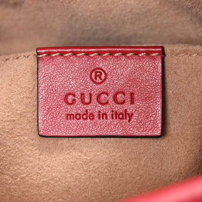 Calfskin Matelasse Mini GG Marmont Chain Shoulder Bag Hibiscus Red