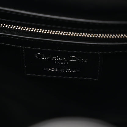 Crinkled Calfskin Macrocannage Medium D-Motion Bag Black