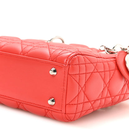 Lambskin Cannage Mini Lady Dior Red