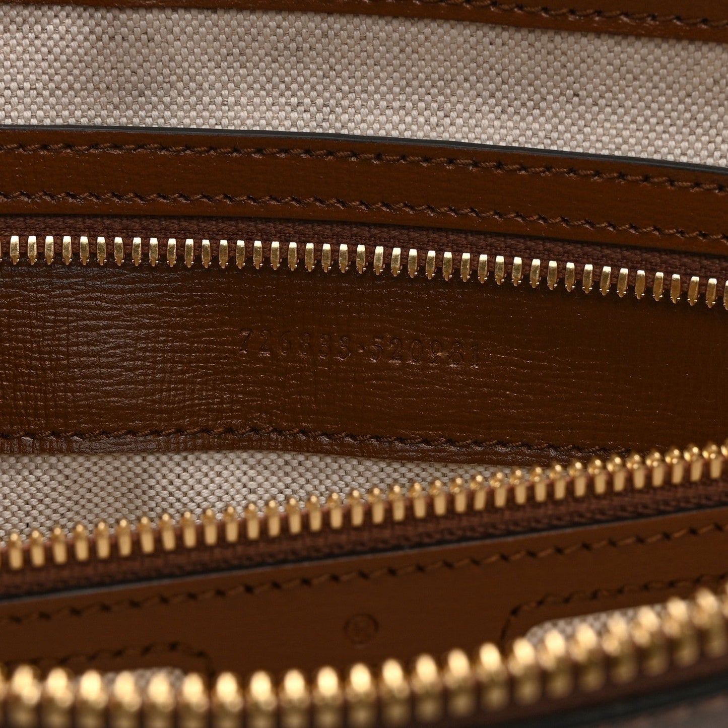 GG Supreme Monogram Azalea Calfskin Retro Interlocking G Wristlet Messenger Bag Beige Ebony Brown Sugar