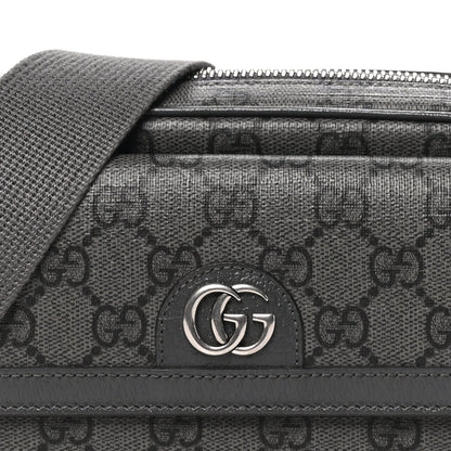 GG Supreme Monogram Textured Dollar Calfskin Mini Ophidia Bag Graphite Grey