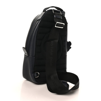 X SHAWN STUSSY Grained Calfskin Ox Head Crossbody Backpack Navy Blue