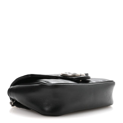 Calfskin Matelasse Aria Super Mini GG Marmont Shoulder Bag Black