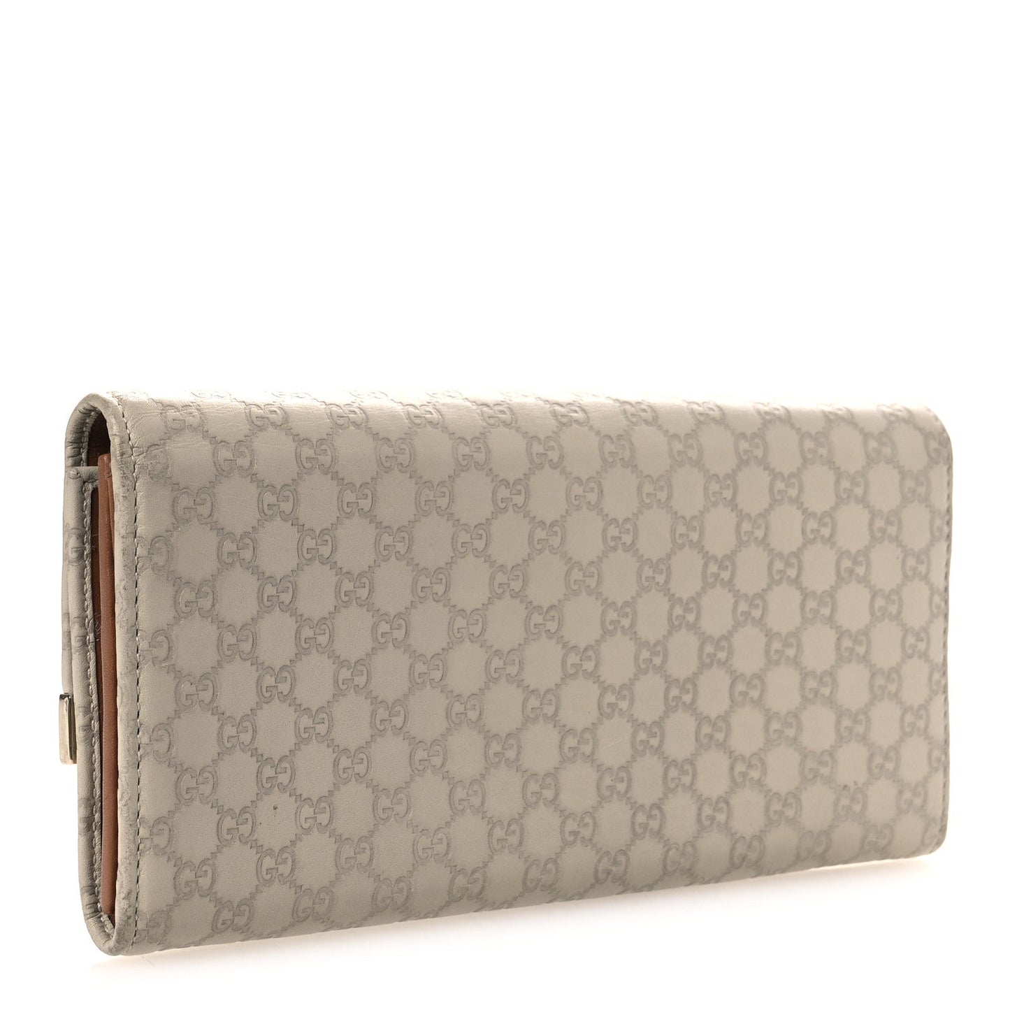 Soft Microguccissima Dice Chain Wallet Beige