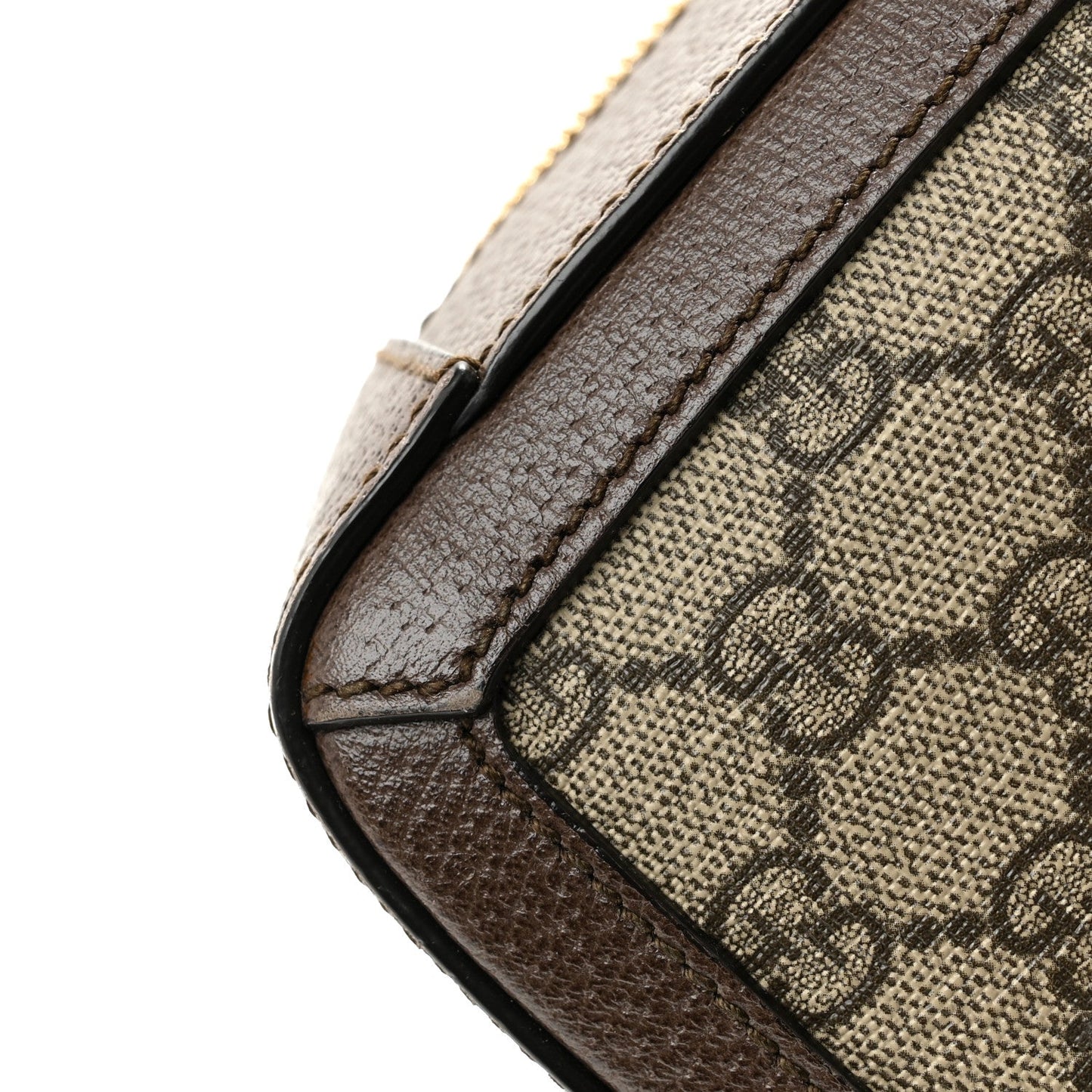 GG Supreme Monogram Web Small Ophidia Top Handle Shoulder Bag Brown