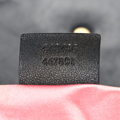 Velvet Matelasse Medium GG Marmont Shoulder Bag Black