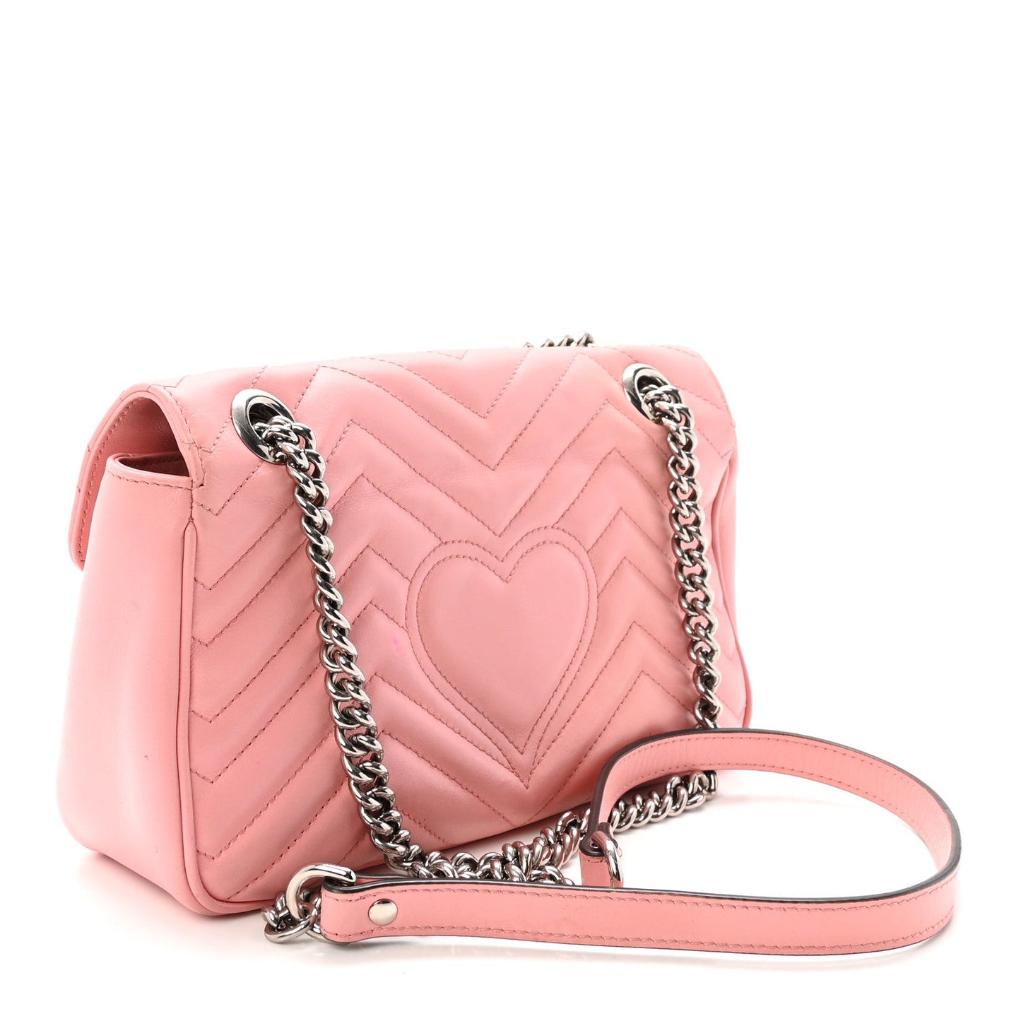 Calfskin Matelasse Small GG Marmont Shoulder Bag Wild Rose