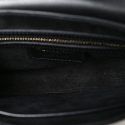 Calfskin Mini D Fence Saddle Bag Black