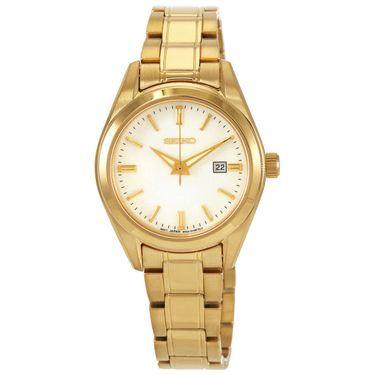 Seiko Ladies SUR632P1 Discover More White Dial Golden Watch
