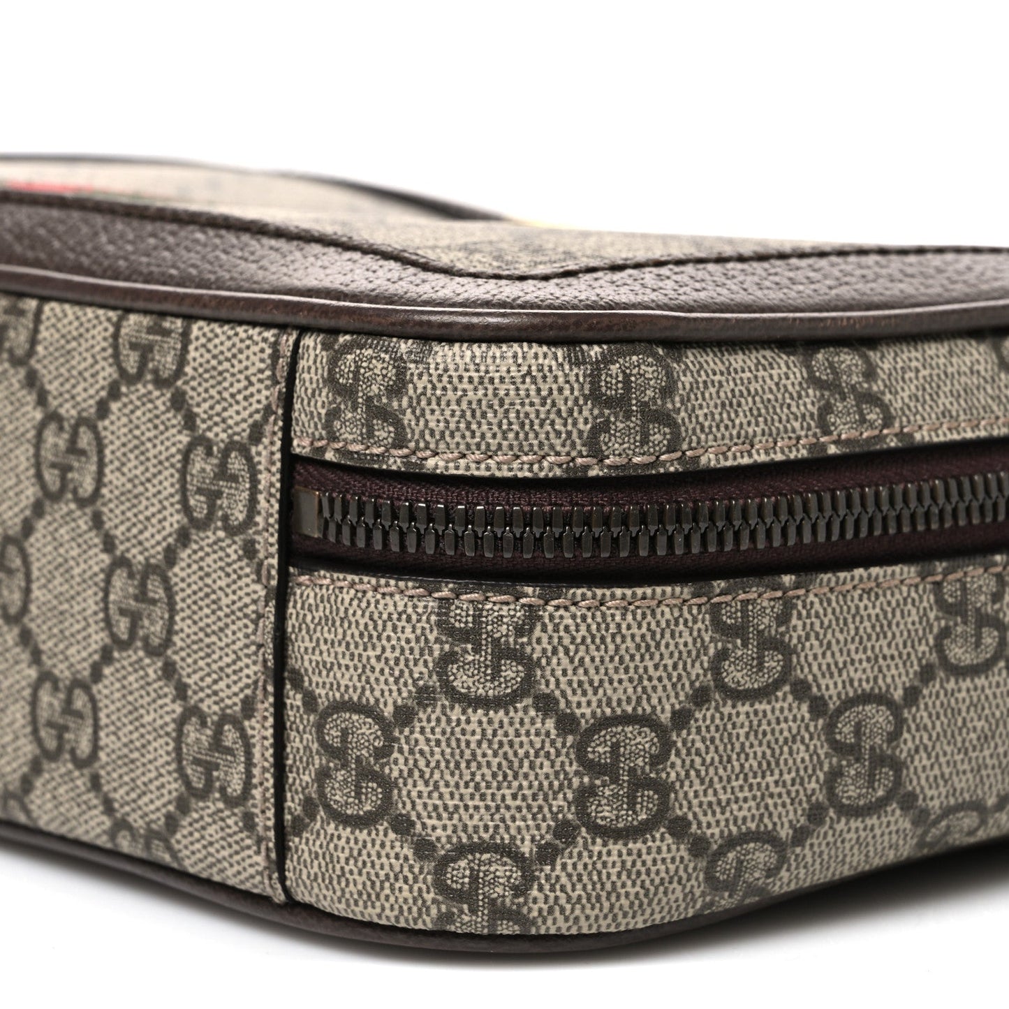 GG Supreme Monogram Web Small Ophidia Top Handle Shoulder Bag Brown