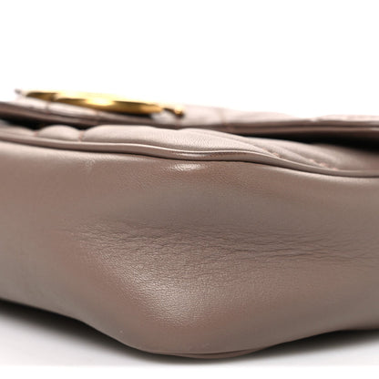 Calfskin Matelasse Super Mini GG Marmont Shoulder Bag Porcelain Rose