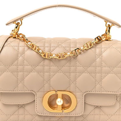 Lambskin Cannage Small Jolie Top Handle Bag Powder Beige Latte