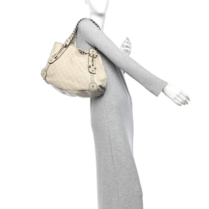Guccissima Small Pelham Shoulder Bag Off White