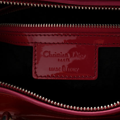 Patent Cannage Large Lady Dior Fuchsia