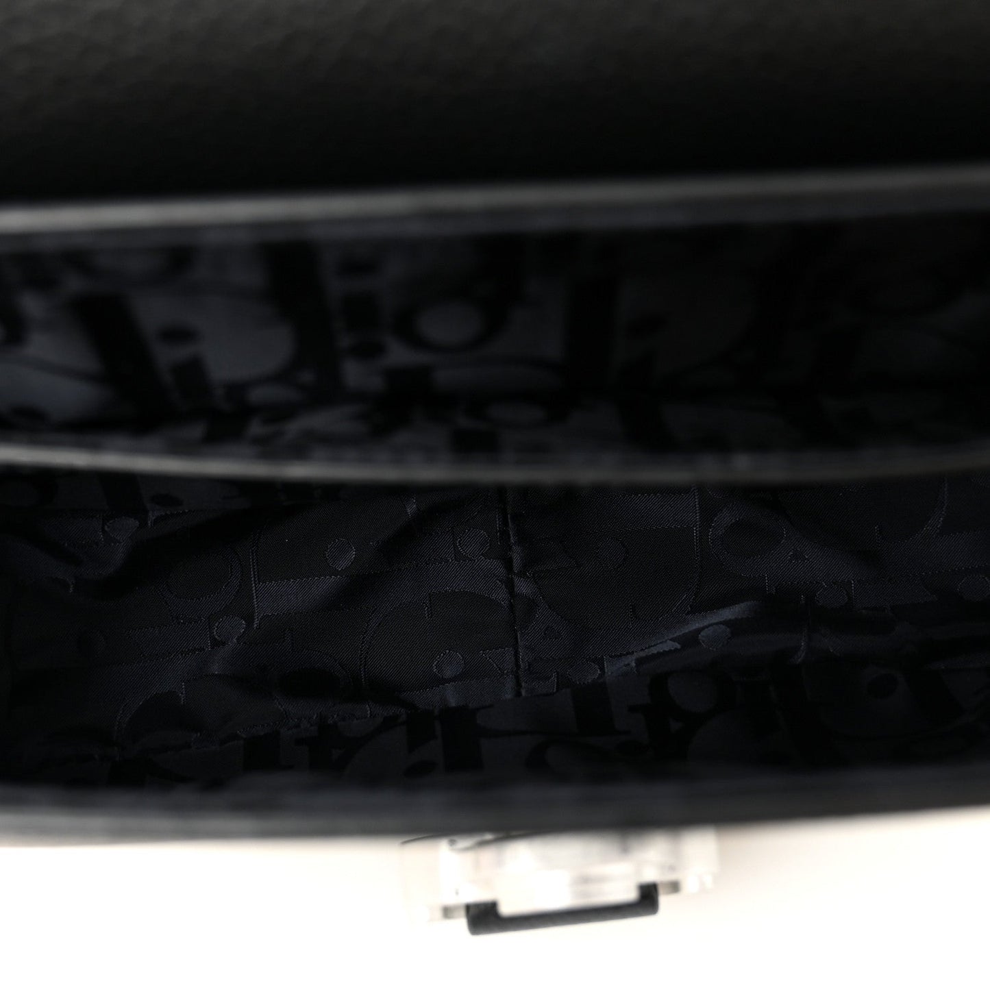 Grained Calfskin Saddle Messenger Bag With Strap Black