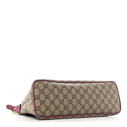 GG Supreme Monogram Small Zippered Tote Beige New Rosette