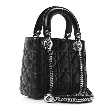Lambskin Cannage Mini Lady Dior Black