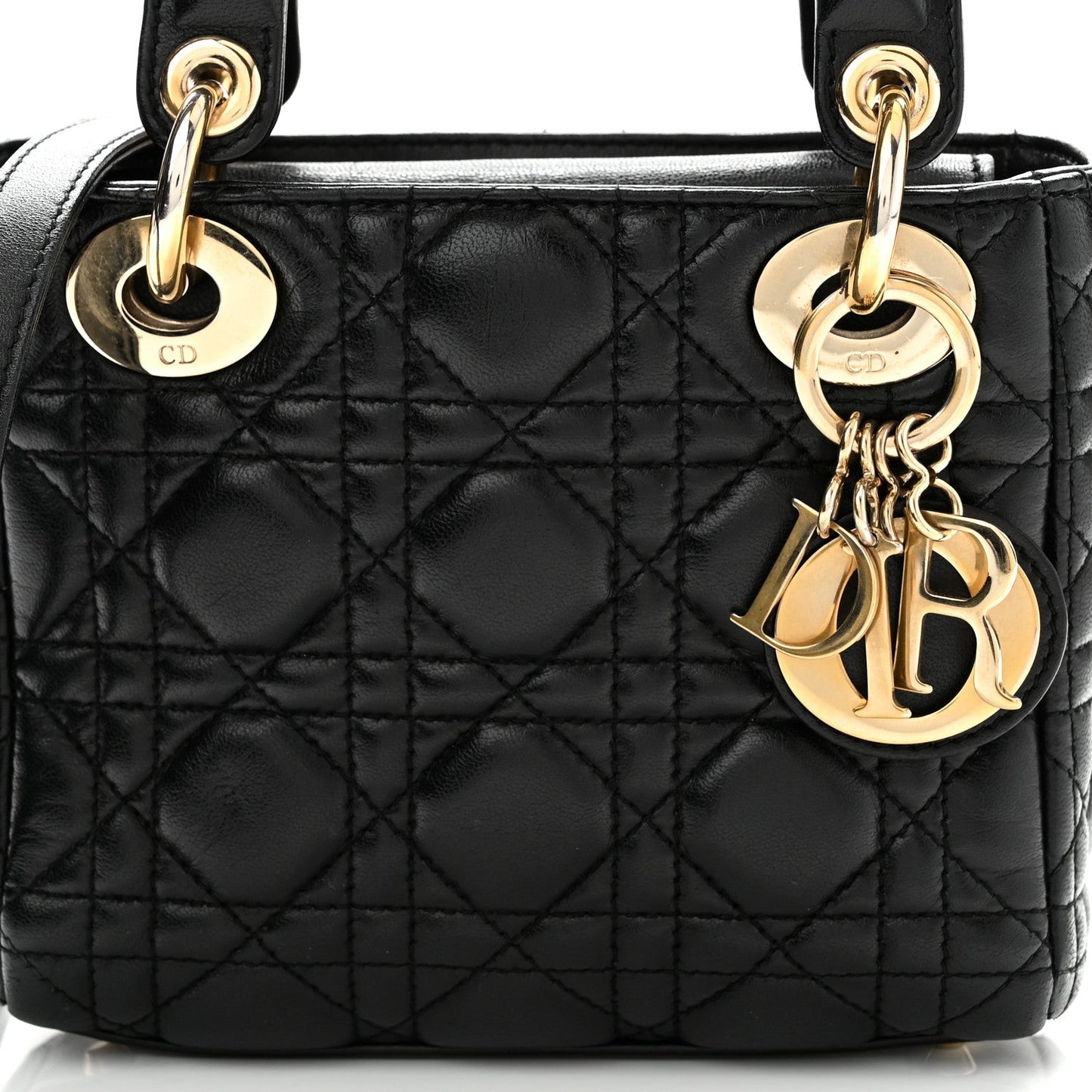 Lambskin Cannage Mini Lady Dior Black