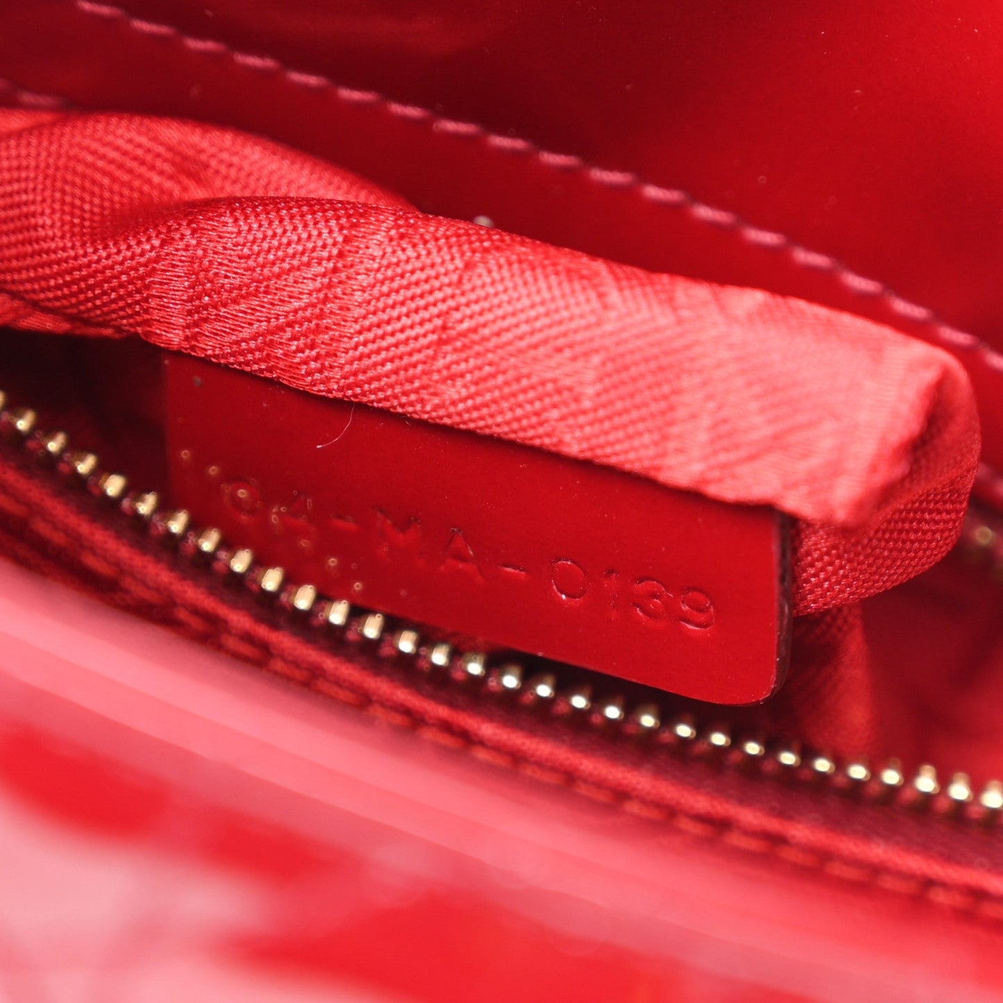 Patent Cannage Mini Lady Dior Red