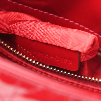 Patent Cannage Mini Lady Dior Red