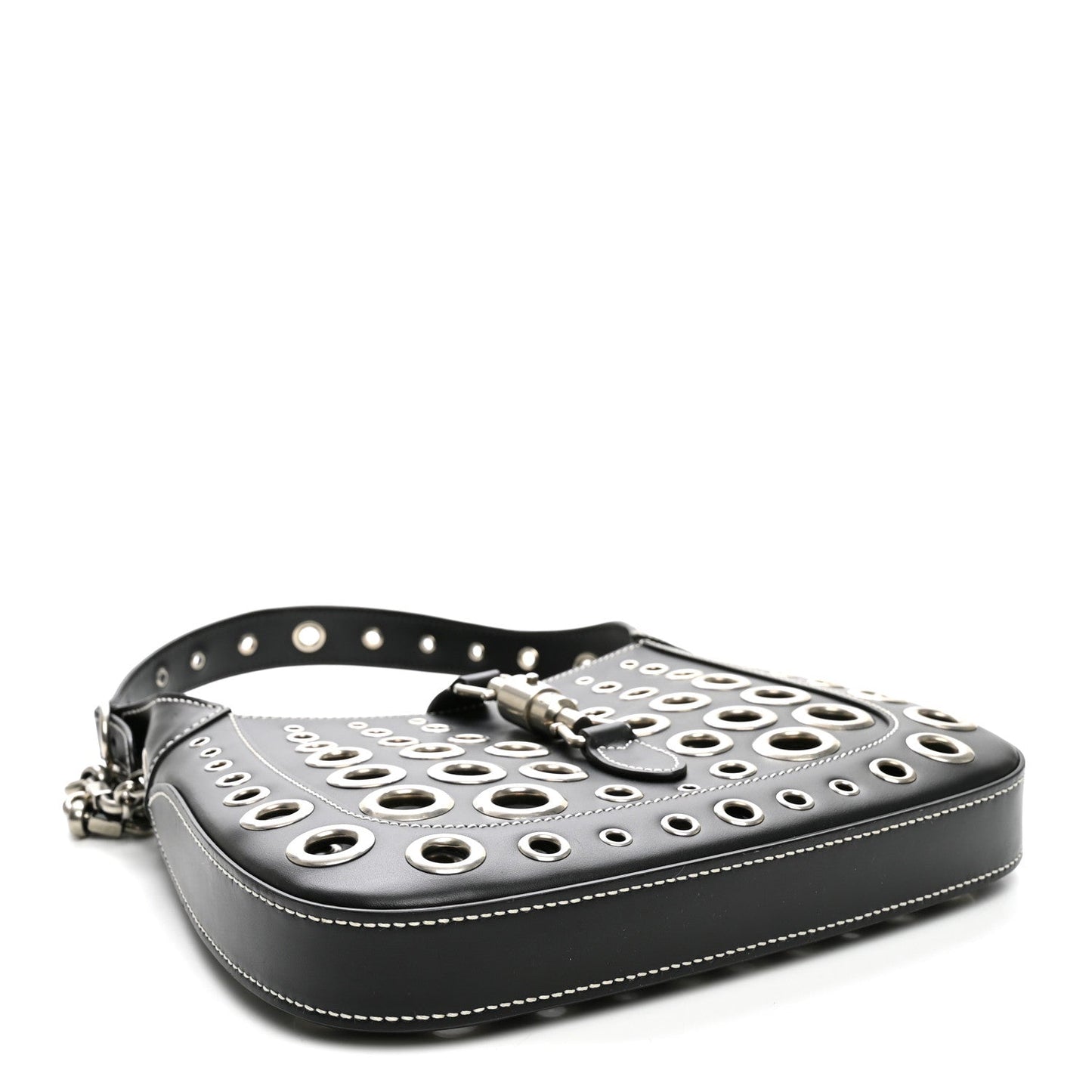 Calfskin Ha Ha Ha Jackie 1961 Eyelet Hobo Black